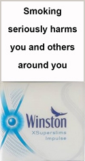 Winston Xsuperslim Impulse Blue Cigarette Pack