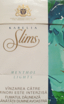 Karelia Slims Menthol Lights 100`s Cigarette Pack
