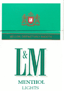 L&M Menthol Lights Cigarette Pack